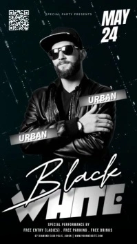 Black White Club Party Instagram Story template
