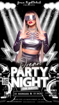 Black White Club Party Event Ad Design Template Instagram Story
