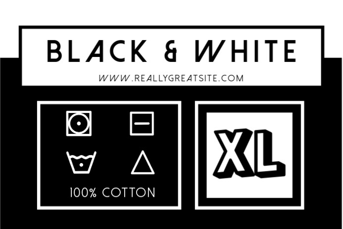 Black White Modern & Minimal Fashion Label Suitable for Clothes, pants, jacket, t shirt, & polo template