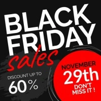 black white red black friday sales banner advertisement video template Instagram Post