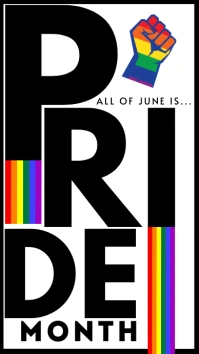 black white typography modern & minimal pride Pantalla Digital (9:16) template