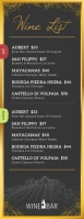 Black Wine List Half Page Letter template