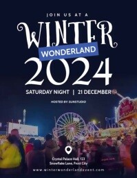 Black Winter Wonderland Video  Flyer template