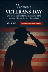 Black Women’s Veterans Day Poster template