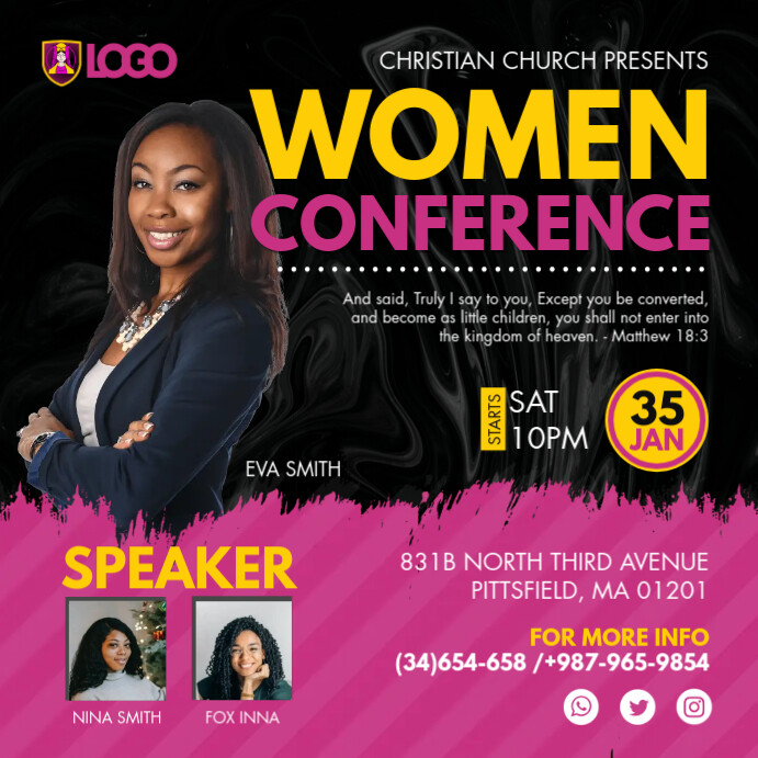 Black Women Church Conference Instagram Templ Wpis na Instagrama template