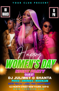 Black Womens Day Night Party Tabloid Tablóide template