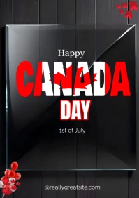 Black wooden Illustrative Canada Day A3 template