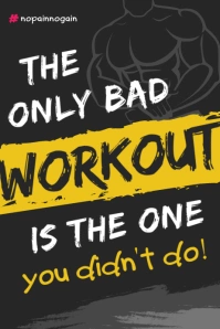 Black Workout Motivation Poster template