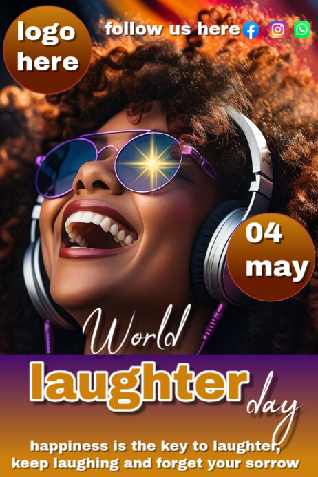 Black World Laughter Day  Poster Plakkaat template