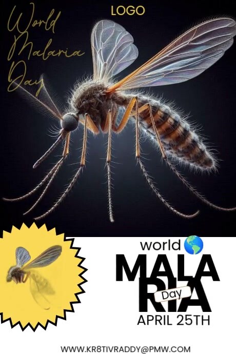 Black  World Malaria Day  Poster 海报 template