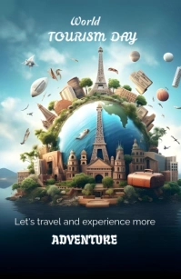 Black World Tourism Day Template  Tabloid