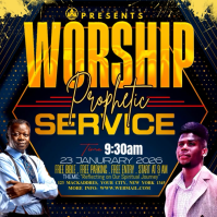 Black Worship Service Square Video template