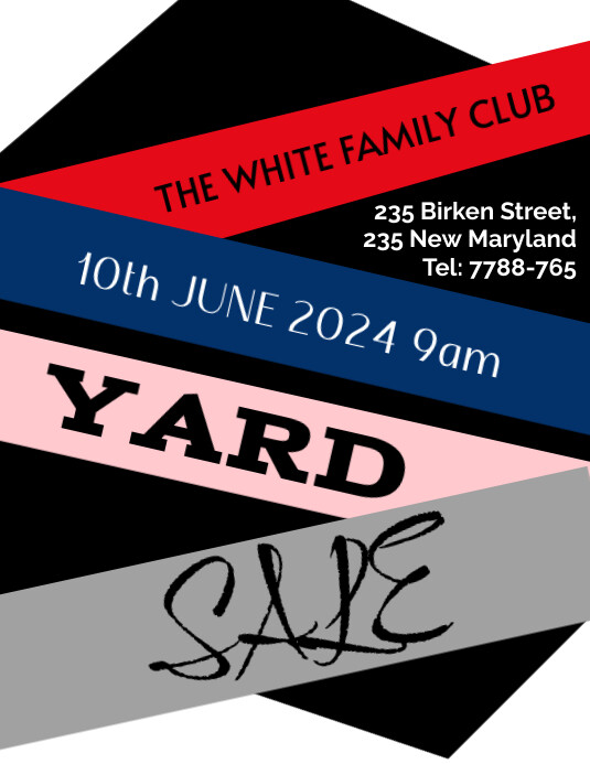 Black  Yard Sales Flyer (us Letter) template