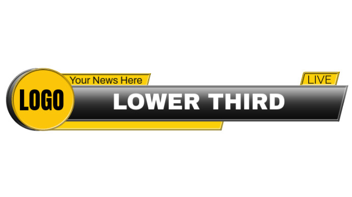 Black Yellow Lower Third Title Frame Label Banner Umbukiso Wedijithali (16:9) template