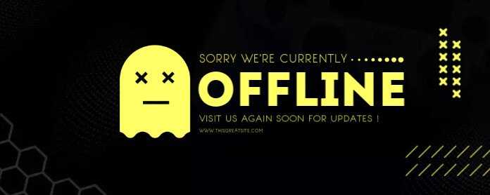 Black Yellow Minimalist Twitch Offline Banner Template | PosterMyWall