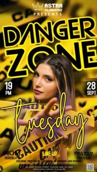 black yellow night club party event design template ad Instagram Story