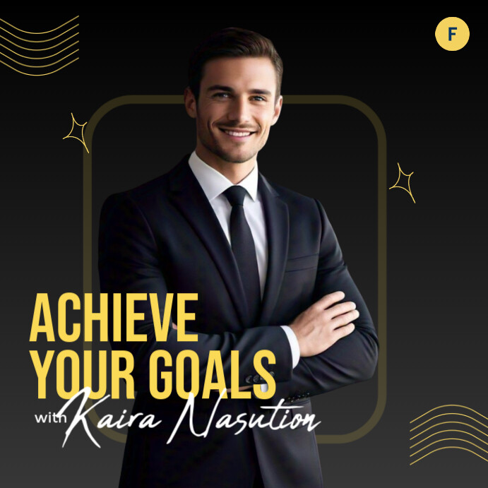 Black Yellow Professional Motivation Webinar Instagram Post template
