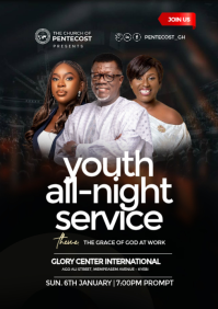 Black Youth All-Night Service A4 template