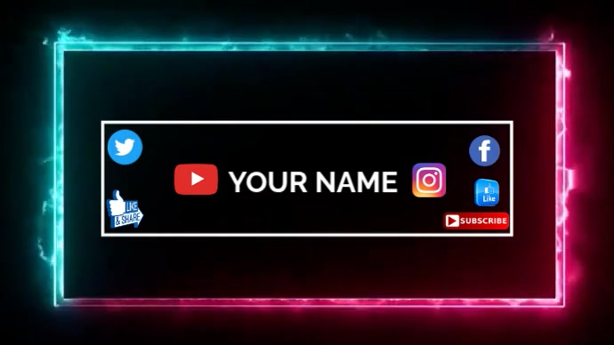 Black Youtube Channel Cover Template | PosterMyWall