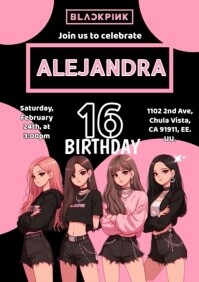 Blackpink invitation A4 template