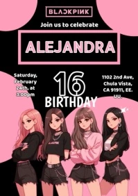 Blackpink invitation A4 template