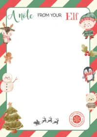 Blank Elf Note Card Printable, Free Printable Blank Elf A6 template