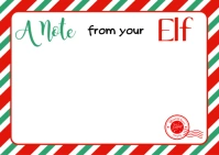 Blank Elf Note Card Printable , A Note From Your Elf Postcard , Elf Mail Letter Template blank A6