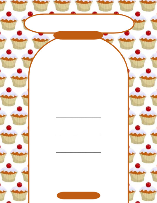 Blank No Text Plain Cupcakes Flyer (US Letter) template
