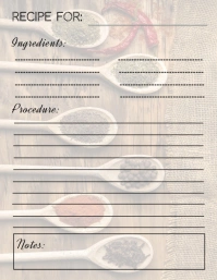 blank recipe sheet template Flyer (US Letter)