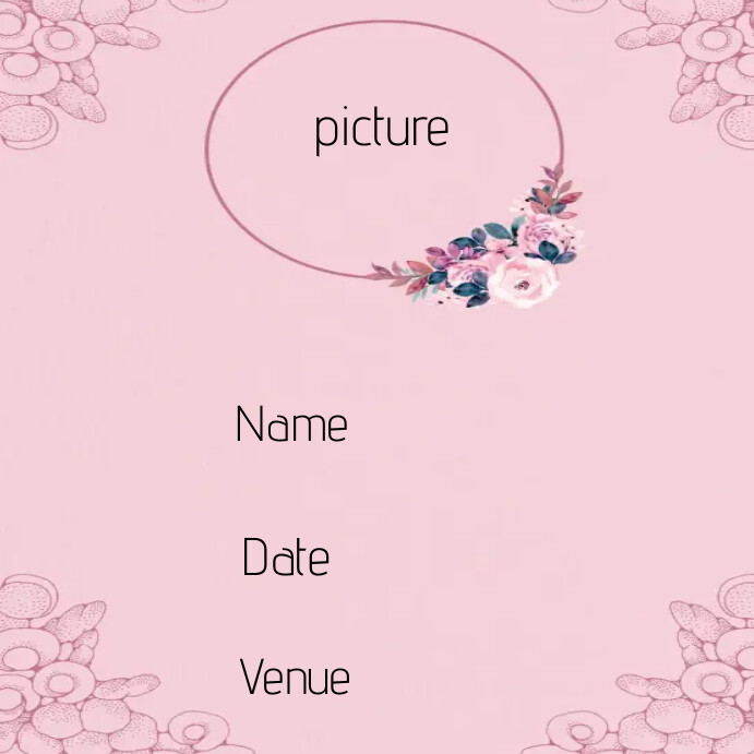 Blank wedding card Instagram Post template
