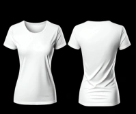 Blank white female t-shirt mockup template Large Rectangle