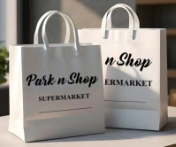 Blank white shopping bag mockup Large Rectangle template