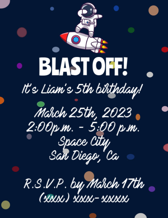Blast Off Template PosterMyWall