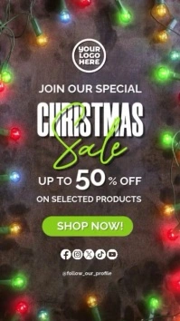 Blinking Lights Christmas Sale Ad Instagram Story template