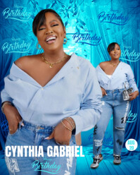 Blissful sky birthday glow Instagram Portrait template