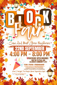 Hvid Community Block Fair Plakkaat Template