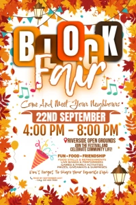 Block Fair Community Festival Night Poster template