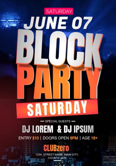 Block Party Signage block party Template | PosterMyWall