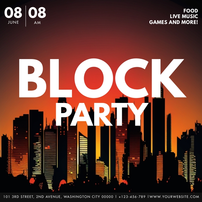 Block Party Text Block Party Template | PosterMyWall