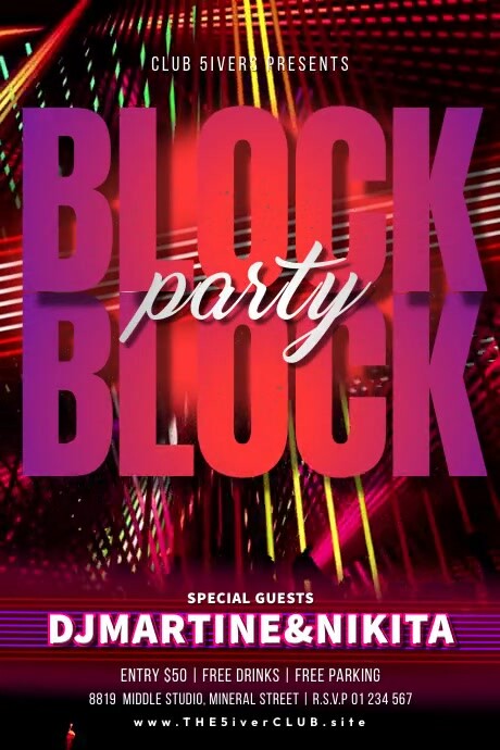Block Party Text Block Party Template | PosterMyWall