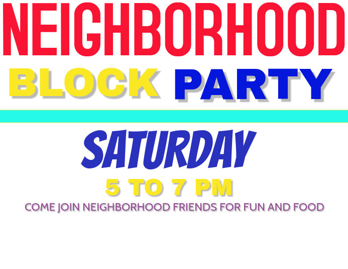 BLOCK PARTY Template PosterMyWall
