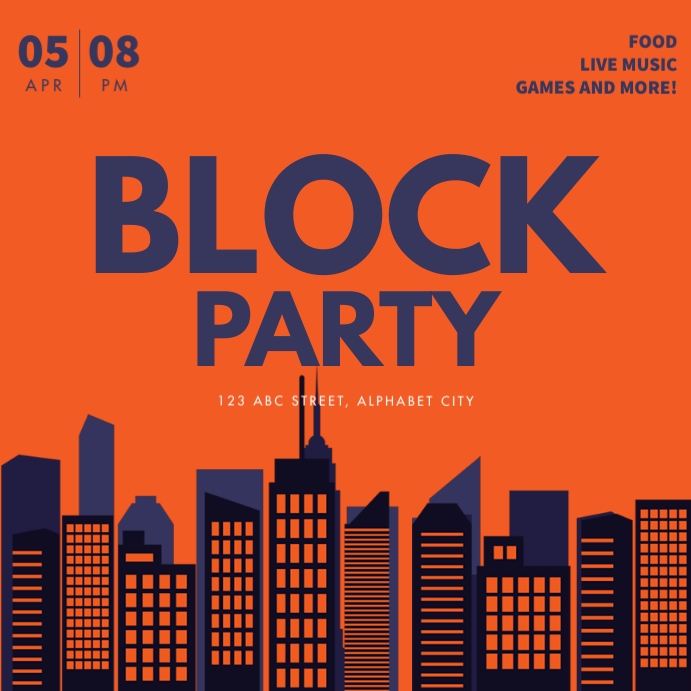 Block Party Text Block Party Template | PosterMyWall