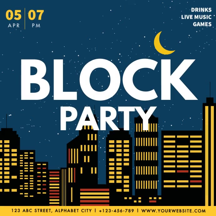 Block Party Text Block Party Template | PosterMyWall