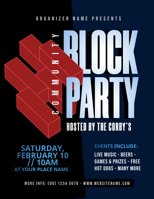 Block Party Flyer Template PosterMyWall
