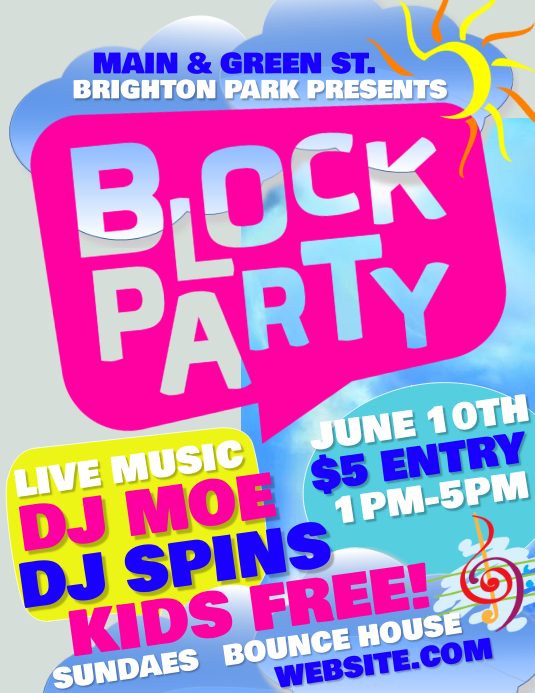 Block Party Template Flyer