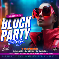 block party flyers , party posters Square (1:1) template