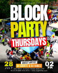 Block Party Neighborhood Street Gathering Drink Music Dj Party Invitation Advert Flyer Template Inst Instagram Portrait