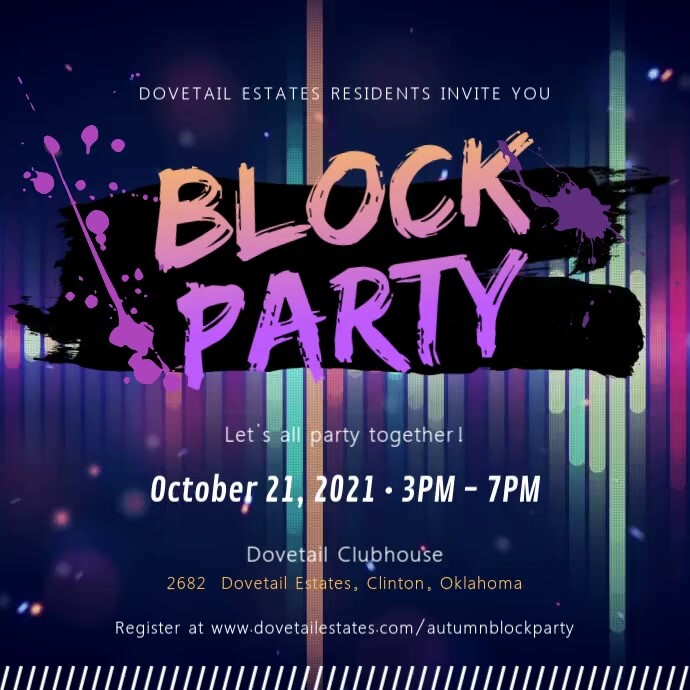 Plantilla de Bloque Fiesta Neón Invitación Video | PosterMyWall