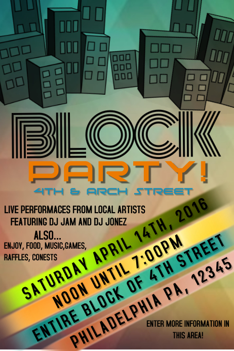 Block Party Signage BLOCK PARTY Template | PosterMyWall
