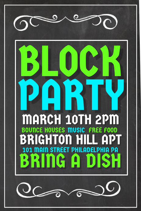 Block Party Text Block Party Template | PosterMyWall